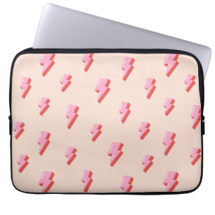 Housse Pour Ordinateur Portable Motif de boulon de foudre rose