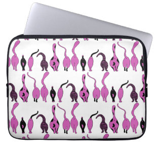 Housse Pour Ordinateur Portable Motif de boutons de chats violets