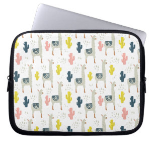 Housse Pour Ordinateur Portable Motif de cactus et de lamas