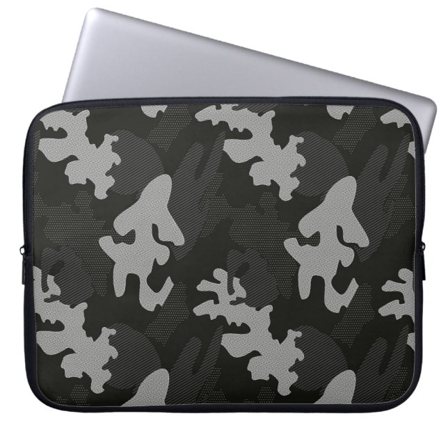 Housse Pour Ordinateur Portable Motif de camouflage noir (Devant)