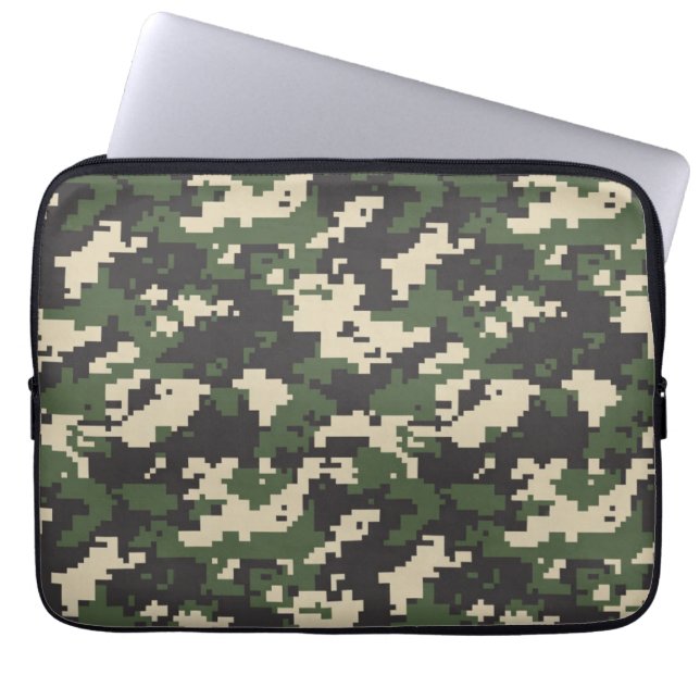 Housse Pour Ordinateur Portable Motif de camouflage numérique vert (Devant)