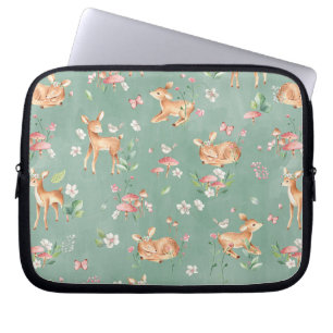 Housse Pour Ordinateur Portable Motif de cerfs à l'aquarelle