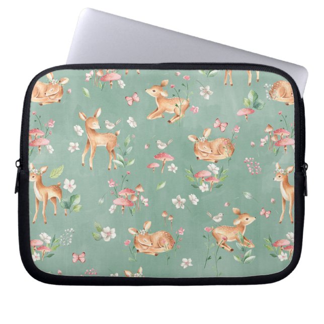 Housse Pour Ordinateur Portable Motif de cerfs à l'aquarelle (Devant)