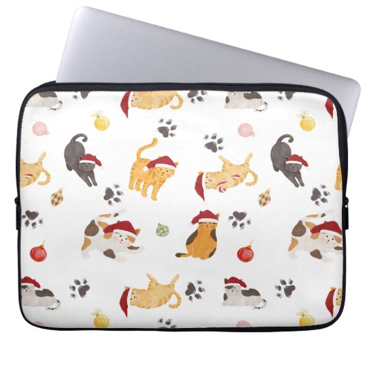 Housse Pour Ordinateur Portable Motif de chat de vacances mignon (Devant)