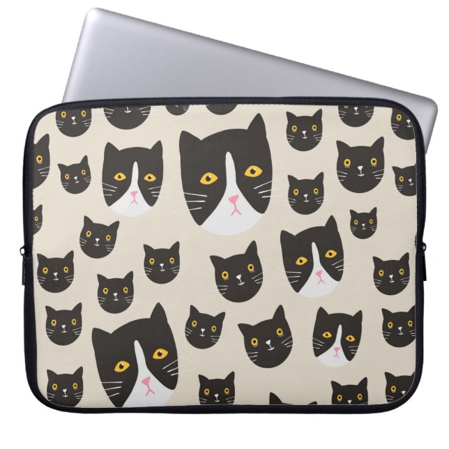 Housse Pour Ordinateur Portable Motif de chat sans joint/ (Devant)