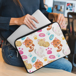 Housse Pour Ordinateur Portable Motif De Chats, Chats Mignons, Kitty, Chatons, Paw
