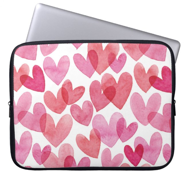 Housse Pour Ordinateur Portable Motif de coeur aquarelle (Devant)