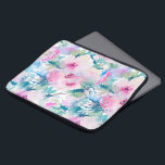 Housse Pour Ordinateur Portable Motif de collage de fleurs rose et bleue<br><div class="desc">Les fleurs d'eau rose pastel moderne et bleu collage motif.</div>