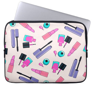 Housse Pour Ordinateur Portable Motif de cosmétiques rose et violet