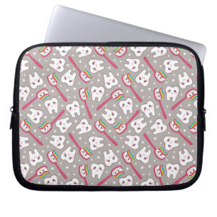 Housse Pour Ordinateur Portable Motif de dents d'arc-en-ciel