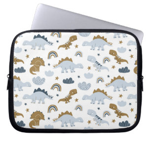 Housse Pour Ordinateur Portable Motif de dinosaure arc-en-ciel mignon