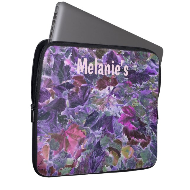 Housse Pour Ordinateur Portable Motif de feuillage rose pourpre personnalisé (Devant droit)