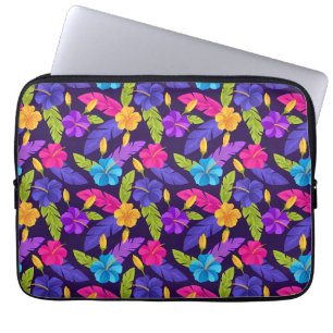 Housse Pour Ordinateur Portable Motif de feuilles et fleurs tropicales-23857