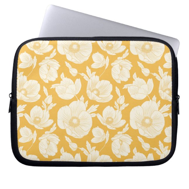 Housse Pour Ordinateur Portable Motif de fleur d'or (Devant)