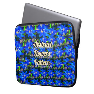 Housse Pour Ordinateur Portable Motif de fleurs bleues profondes