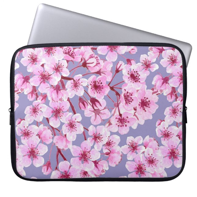 Housse Pour Ordinateur Portable Motif de fleurs de cerisiers (Devant)