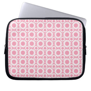 Housse Pour Ordinateur Portable Motif de fleurs d'étoiles mignonnes rose et blanc