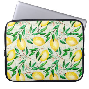 Housse Pour Ordinateur Portable Motif de fruits à l'aquarelle transparente. citron