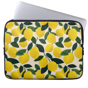 Housse Pour Ordinateur Portable Motif de fruits d'agrumes méditerranéens citrons j