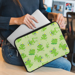 Housse Pour Ordinateur Portable Motif de grenouille, Grenouilles mignonnes, Grenou