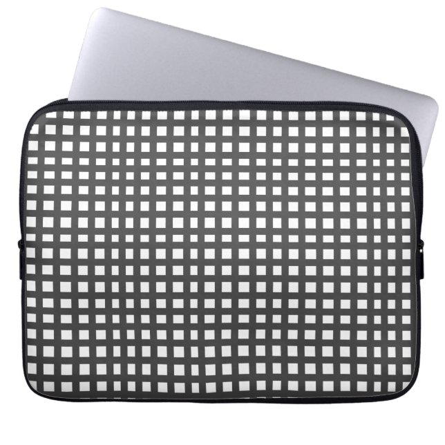 Housse Pour Ordinateur Portable Motif de grille carré gris (Devant)