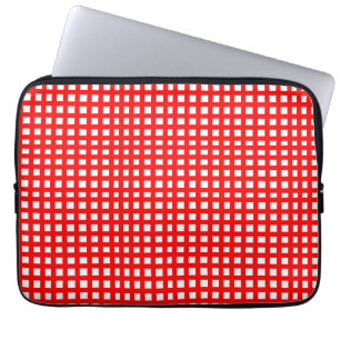 Housse Pour Ordinateur Portable Motif de grille carré rouge