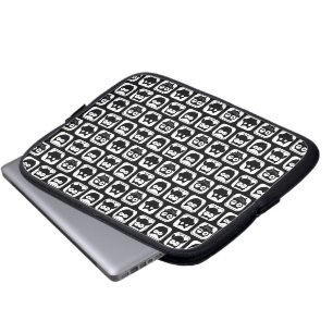 Housse Pour Ordinateur Portable Motif de hibou en noir et blanc