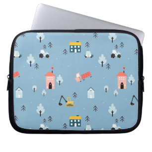 Housse Pour Ordinateur Portable Motif de la scène du Doodle Town