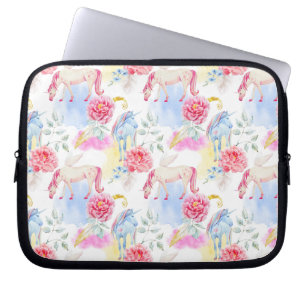 Housse Pour Ordinateur Portable Motif de licorne et de Pegasus d'aquarelle