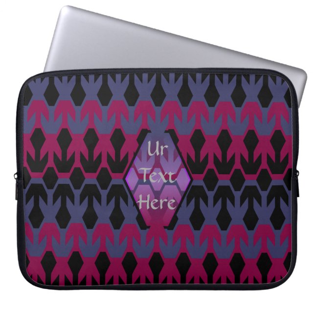 Housse Pour Ordinateur Portable Motif de monogramme noir et d'arrow (Devant)