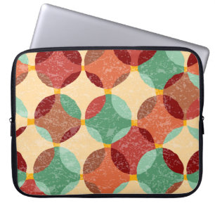 Housse Pour Ordinateur Portable Motif de mosaïque circulaire, illustration géométr