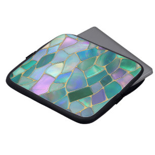 Housse Pour Ordinateur Portable Motif de mosaïque en verre coloré pastel