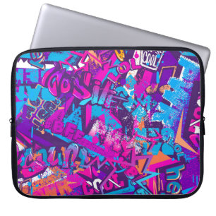 Housse Pour Ordinateur Portable Motif de mots de graffiti sans couture abstrait. R