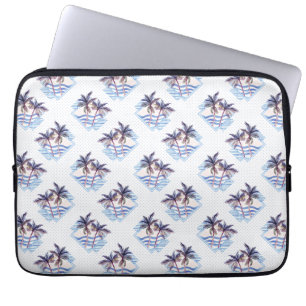 Housse Pour Ordinateur Portable Motif de palmiers géométriques couleur aquarelle
