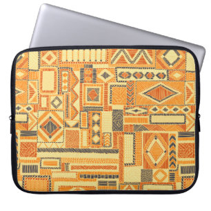 Housse Pour Ordinateur Portable Motif de patchwork sans soudure brodé. Bohème o
