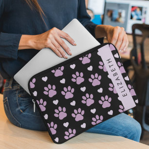 Housse Pour Ordinateur Portable Motif De Pâtes, Pâtes Lilac, Coeurs, Votre Nom