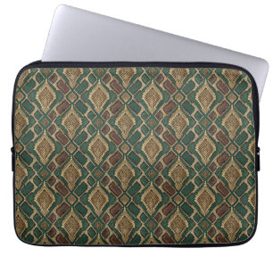 Housse Pour Ordinateur Portable Motif de peau de serpent vert et or - Impression a
