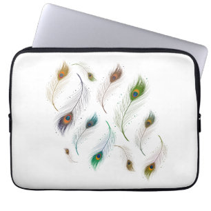 Housse Pour Ordinateur Portable Motif de plumes de roche réaliste et coloré
