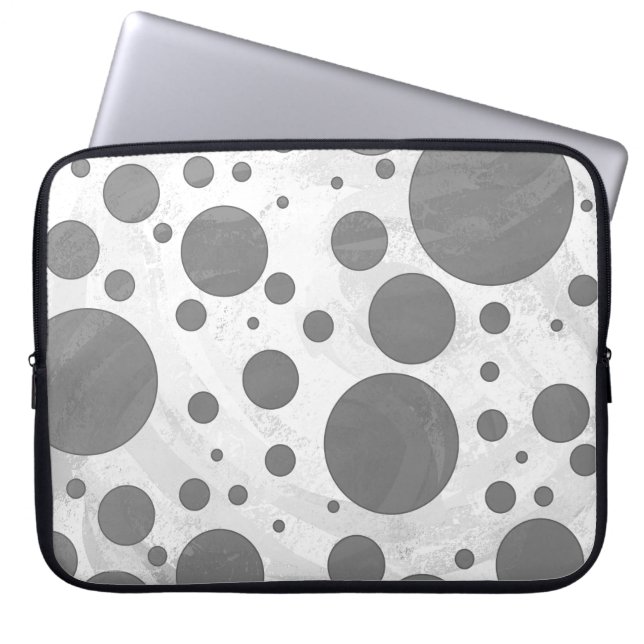 Housse Pour Ordinateur Portable Motif de points Polka gris ardoise (Devant)