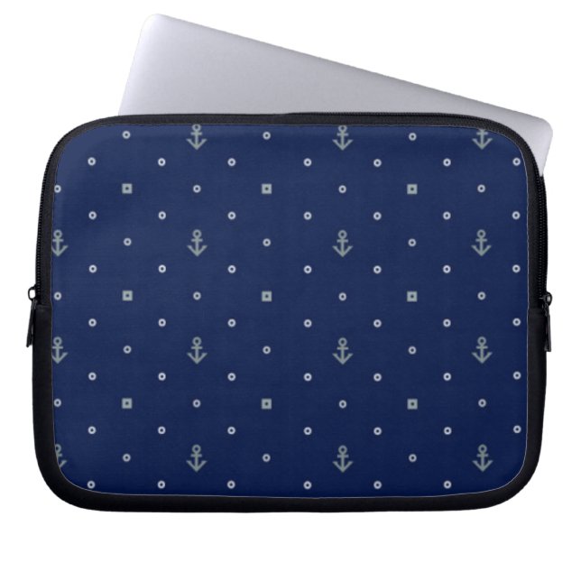 Housse Pour Ordinateur Portable Motif de pois d'Ancre (Devant)