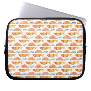 Housse Pour Ordinateur Portable Motif de poissons de natation d'art populaire