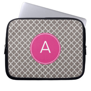Housse Pour Ordinateur Portable Motif de Quatrefoil monogramme