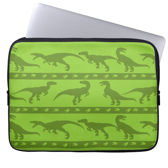 Housse Pour Ordinateur Portable Motif de Raptor Vert (Devant)