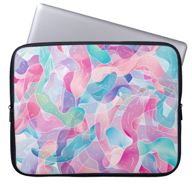 Housse Pour Ordinateur Portable Motif de ruban abstrait pastel (Devant)