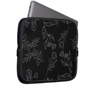 Housse Pour Ordinateur Portable Motif de silhouette de fleurs