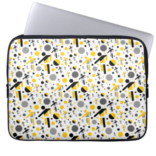 Housse Pour Ordinateur Portable Motif de silhouette de football jaune noir mignon