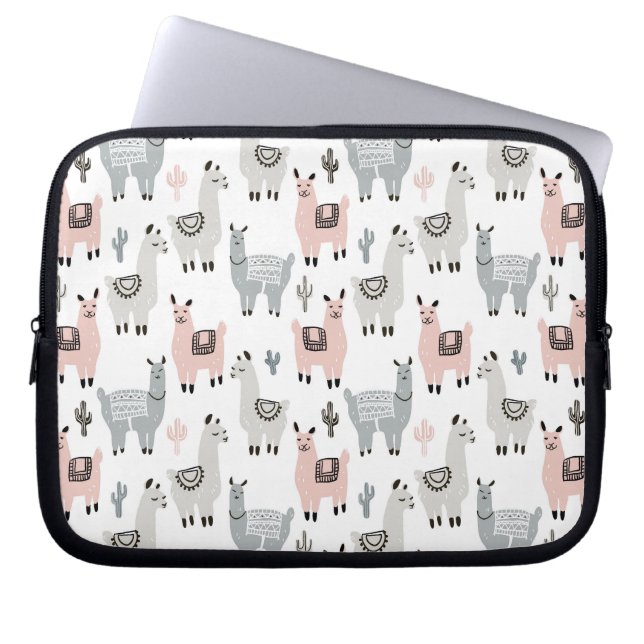 Housse Pour Ordinateur Portable Motif de sourire de lamas (Devant)