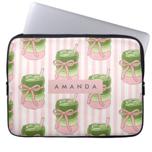 Housse Pour Ordinateur Portable Motif de tasses à matcha Pastel personnalisées