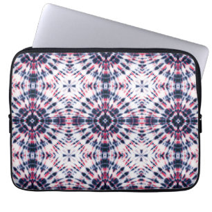 Housse Pour Ordinateur Portable Motif de teinture bleu et rouge