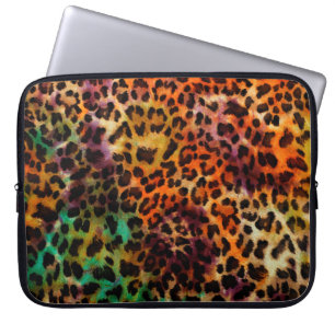 Housse Pour Ordinateur Portable motif de texture léopard coloré abstrait